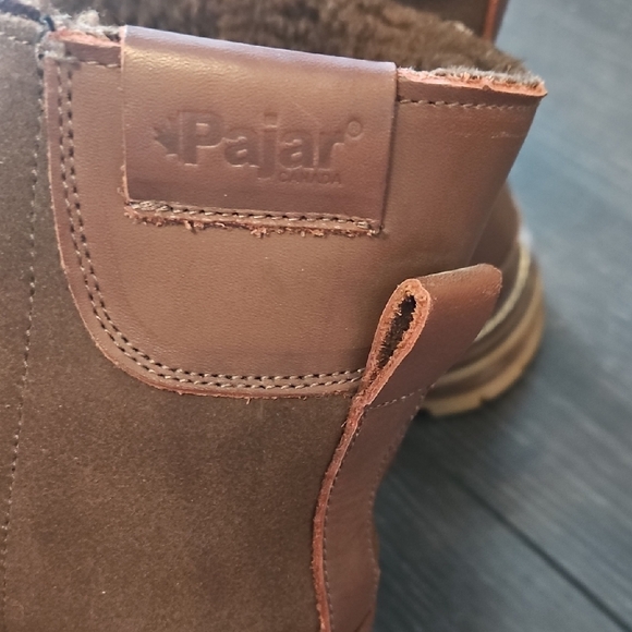 Brown Leather Mid-Calf Boots with Rugged Sole - Picture 9 of 10